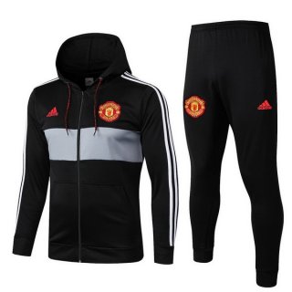 Survetement Manchester United 2019 2020 Noir Rouge Gris