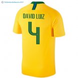 Maillot Brésil Domicile David Luiz 2018 Jaune