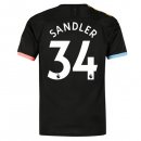 Maillot Manchester City NO.34 Sandler Exterieur 2019 2020 Noir