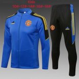 Enfant Survetement Manchester United 2022 Bleu Noir