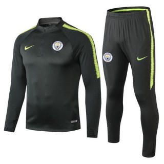 Survetement Manchester City 2018 2019 Vert Noir