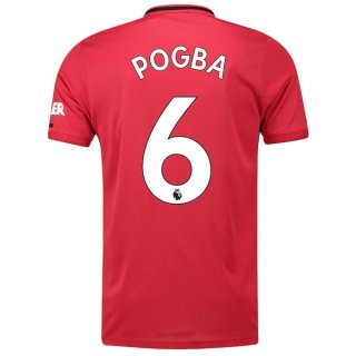 Maillot Manchester United NO.6 Pogba Domicile 2019 2020 Rouge