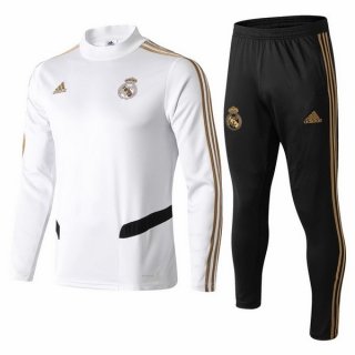 Survetement Real Madrid 2019 2020 Blanc Noir Jaune