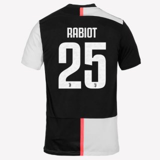 Maillot Juventus NO.25 Rabiot Domicile 2019 2020 Blanc Noir