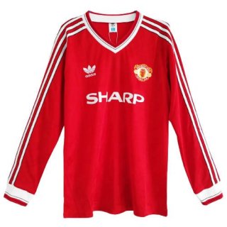 Maillot Manchester United Domicile ML Retro 1986 Rouge