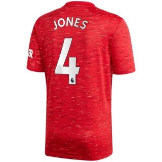 Maillot Manchester United NO.4 Jones Domicile 2020 2021 Rouge Maillot Manchester United NO.4 Jones Domicile 2020 2021 Rouge