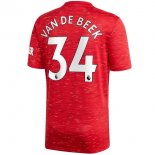 Maillot Manchester United NO.34 Van De Beek Domicile 2020 2021 Rouge