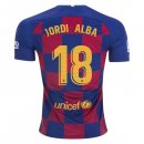 Maillot Barcelona NO.18 Jordi Alba Domicile 2019 2020 Bleu Rouge