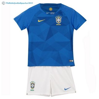 Maillot Brésil Exterieur Enfant Ensemble 2018 Bleu Maillot Brésil Exterieur Enfant Ensemble 2018 Bleu