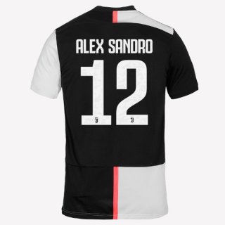 Maillot Juventus NO.12 Alex Sangro Domicile 2019 2020 Blanc Noir Maillot Juventus NO.12 Alex Sangro Domicile 2019 2020 Blanc Noir
