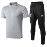 Polo Ensemble Complet Liverpool 2018 2019 Gris Noir