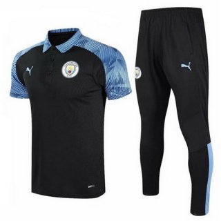 Polo Manchester City Ensemble Complet 2020 2021 Bleu Noir