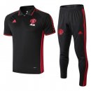 Polo Ensemble Complet Manchester United 2019 2020 Noir Rouge