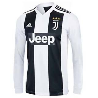 Maillot Juventus Domicile ML 2018 2019 Blanc Noir Maillot Juventus Domicile ML 2018 2019 Blanc Noir