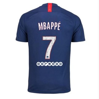 Maillot Paris Saint Germain NO.7 Mbappe Domicile 2019 2020 Bleu Maillot Paris Saint Germain NO.7 Mbappe Domicile 2019 2020 Bleu