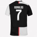 Maillot Juventus NO.7 Ronaldo Domicile 2019 2020 Blanc Noir