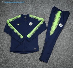 Survetement Manchester City 2018 2019 Bleu Vert