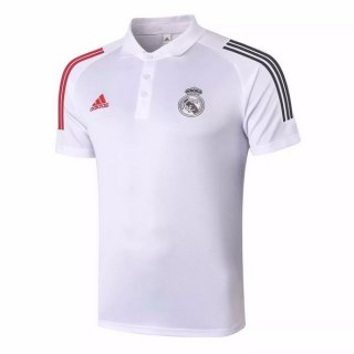 Polo Real Madrid 2020 2021 Blanc Rouge Polo Real Madrid 2020 2021 Blanc Rouge