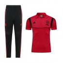 Polo Ensemble Complet Manchester United 2019 2020 Bordeaux Noir