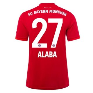 Maillot Bayern Munich NO.27 Alaba Domicile 2019 2020 Rouge