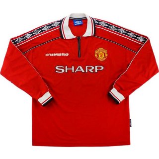 Maillot Manchester United Domicile ML Retro 1998 1999 Rouge Maillot Manchester United Domicile ML Retro 1998 1999 Rouge