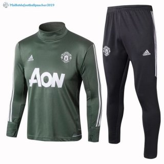 Survetement Manchester United 2017 2018 Vert Blanc