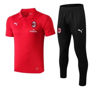 Polo Ensemble Complet AC Milan 2018 2019 Rouge