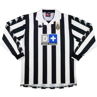 Maillot Juventus Domicile ML Retro 1999 2000 Noir Blanc