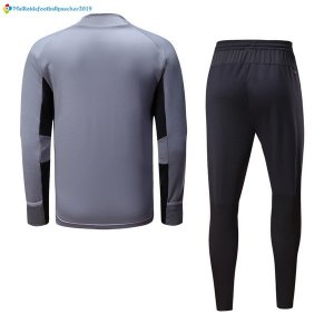 Survetement Manchester United 2017 2018 Gris Clair Noir