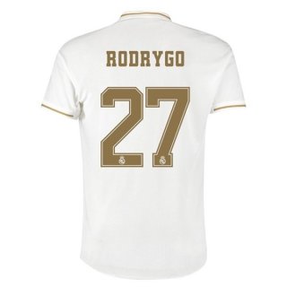 Maillot Real Madrid NO.27 Rodrygo Domicile 2019 2020 Blanc Maillot Real Madrid NO.27 Rodrygo Domicile 2019 2020 Blanc