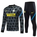 Survetement Inter Milan 2020 2021 Gris Noir