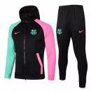 Sweat Shirt Capuche Barcelona 2020 2021 Noir Vert Rose