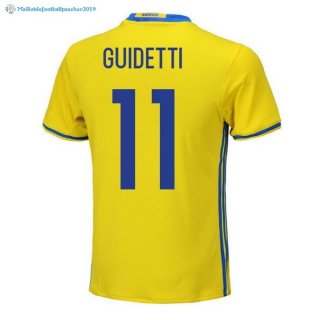 Maillot Sweden Domicile Guidetti 2018 Jaune