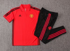 Polo Ensemble Complet Manchester United 2019 2020 Rouge Noir