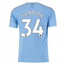 Maillot Manchester City NO.34 Sandler Domicile 2019 2020 Bleu