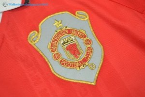 Maillot Manchester United Domicile ML Retro 1999 Rouge