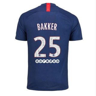 Maillot Paris Saint Germain NO.25 Bakker Domicile 2019 2020 Bleu Maillot Paris Saint Germain NO.25 Bakker Domicile 2019 2020 Bleu