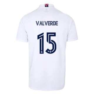 Maillot Real Madrid Domicile NO.15 Valverde 2020 2021 Blanc Maillot Real Madrid Domicile NO.15 Valverde 2020 2021 Blanc