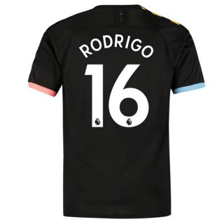Maillot Manchester City NO.16 Rodrigo Exterieur 2019 2020 Noir Maillot Manchester City NO.16 Rodrigo Exterieur 2019 2020 Noir