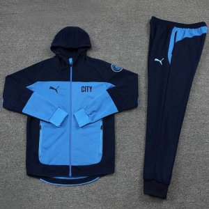 Sweat Shirt Capuche Manchester City 2021 2022 Bleu