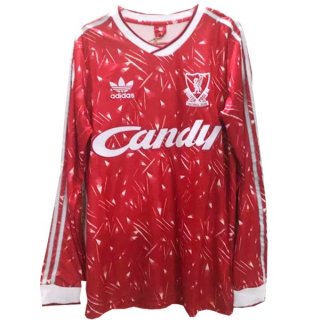 Maillot Liverpool Domicile ML Retro 1989 1991 Rouge Maillot Liverpool Domicile ML Retro 1989 1991 Rouge