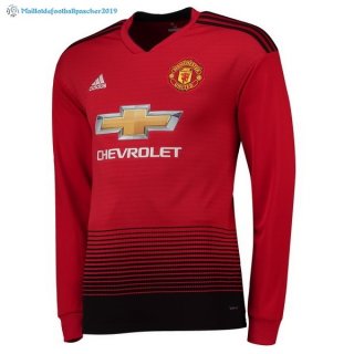 Maillot Manchester United Domicile ML 2018 2019 Rouge Maillot Manchester United Domicile ML 2018 2019 Rouge