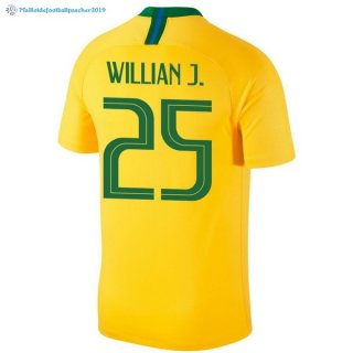 Maillot Brésil Domicile Willian J. 2018 Jaune Maillot Brésil Domicile Willian J. 2018 Jaune