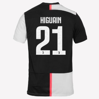 Maillot Juventus NO.21 Higuain Domicile 2019 2020 Blanc Noir