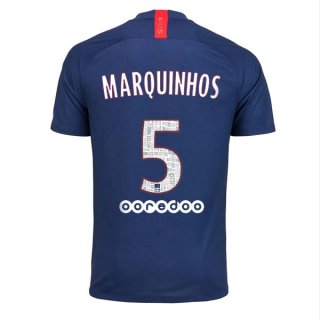Maillot Paris Saint Germain NO.5 Marquinhos Domicile 2019 2020 Bleu Maillot Paris Saint Germain NO.5 Marquinhos Domicile 2019 2020 Bleu