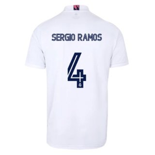 Maillot Real Madrid Domicile NO.4 Sergio Ramos 2020 2021 Blanc Maillot Real Madrid Domicile NO.4 Sergio Ramos 2020 2021 Blanc