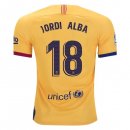 Maillot Barcelona NO.18 Jordi Alba Exterieur 2019 2020 Jaune