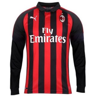 Maillot AC Milan Domicile ML 2018 2019 Rouge Maillot AC Milan Domicile ML 2018 2019 Rouge